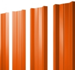 Евроштакетник М-образный, 100мм, 0.45мм, полиэстер односторонний RAL 2004 Оранжевый, п