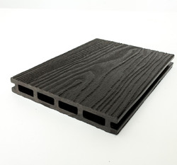Террасная доска  из ДПК DENPASAR 3D фактура дерева/вельвет, (20*140*2900 мм), Черный