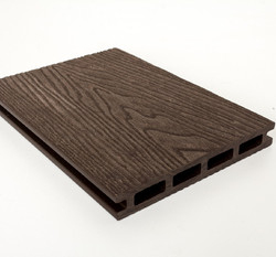 Террасная доска  из ДПК DENPASAR 3D фактура дерева/вельвет, (20*140*2900 мм), Светло-коричневый