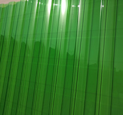 Волнистый поликарбонат, С-10 прозрачно-зеленый 3000х1100х0,7мм