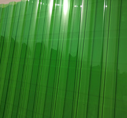 Волнистый поликарбонат, С-10 прозрачно-зеленый 3000х1100х1мм